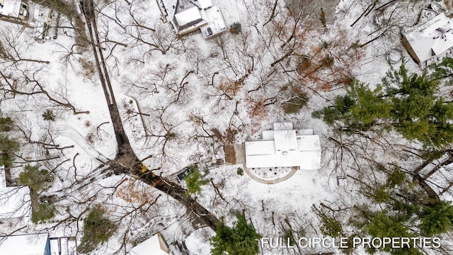 view of snowy aerial view