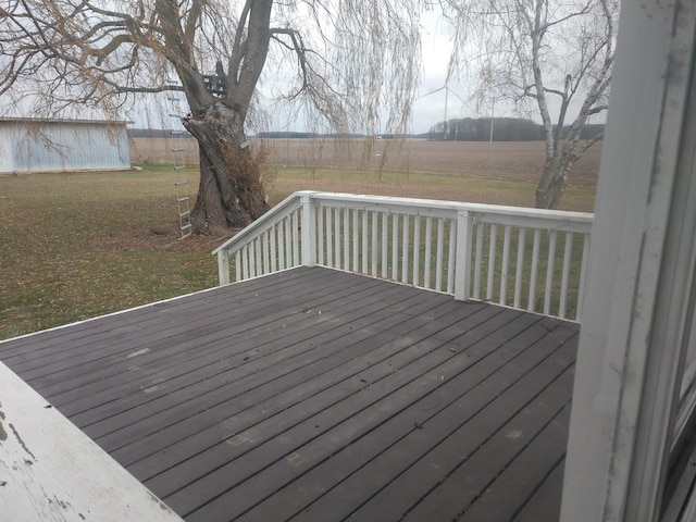 deck featuring a yard