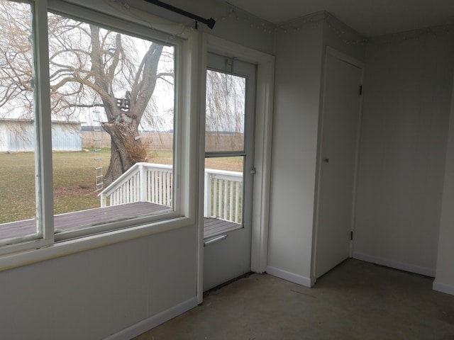 entryway with concrete flooring