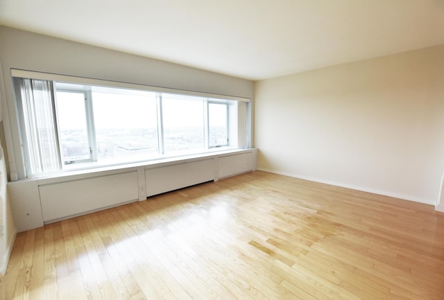 unfurnished room with light wood-type flooring