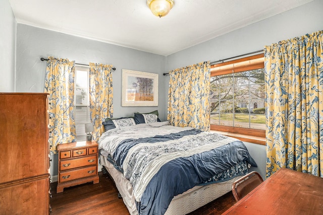 bedroom featuring dark wood-type flooring