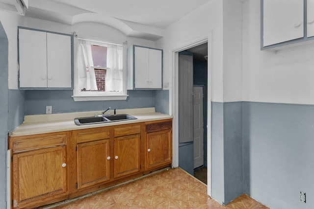 kitchen with white cabinets and sink