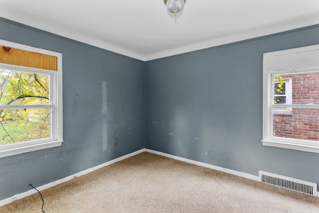 view of carpeted spare room