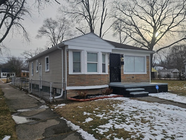 view of bungalow-style home