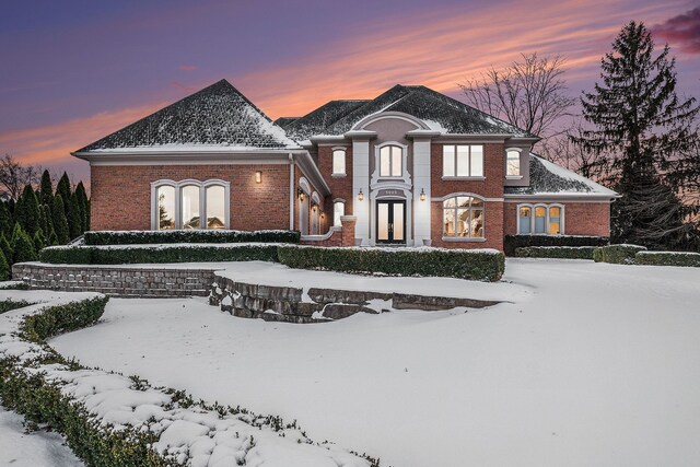 view of front facade with french doors