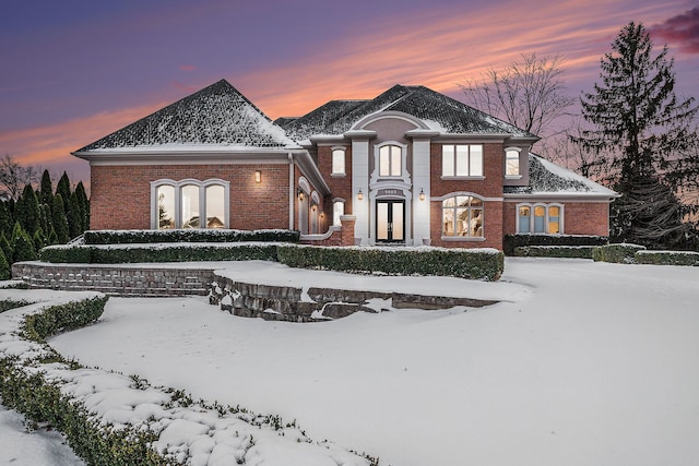 view of front facade with french doors