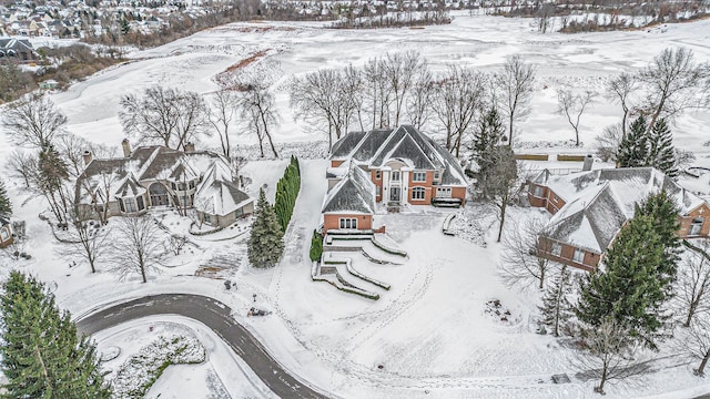 view of snowy aerial view