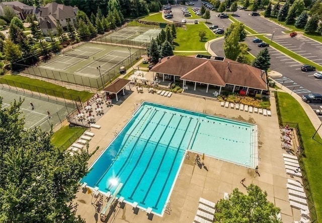 view of pool with fence