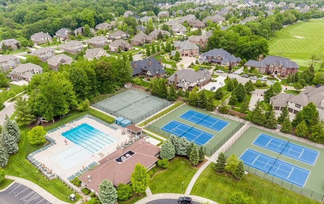 aerial view featuring a residential view