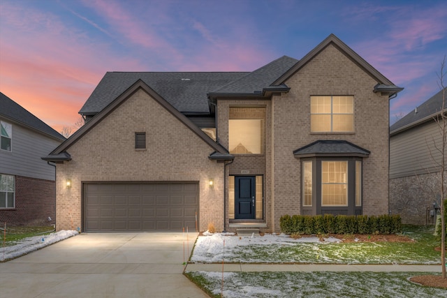 view of front facade featuring a garage