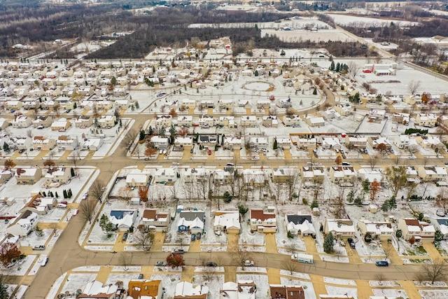 aerial view with a residential view