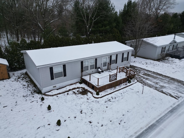 view of front of property with a deck