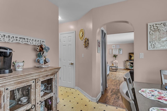 hall featuring light hardwood / wood-style flooring