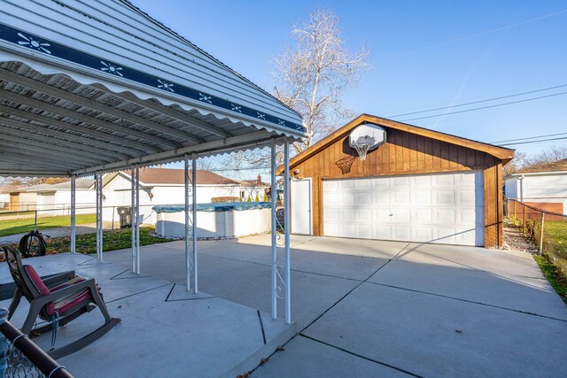 view of garage