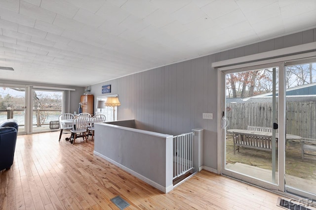 interior space with light hardwood / wood-style flooring