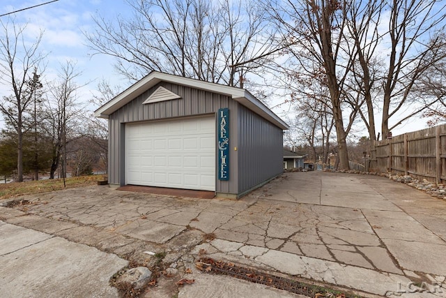 view of garage