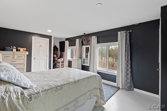 bedroom featuring light hardwood / wood-style floors