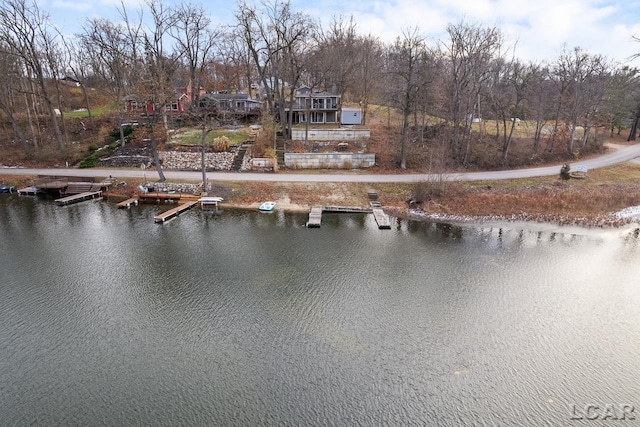 view of water feature featuring a boat dock