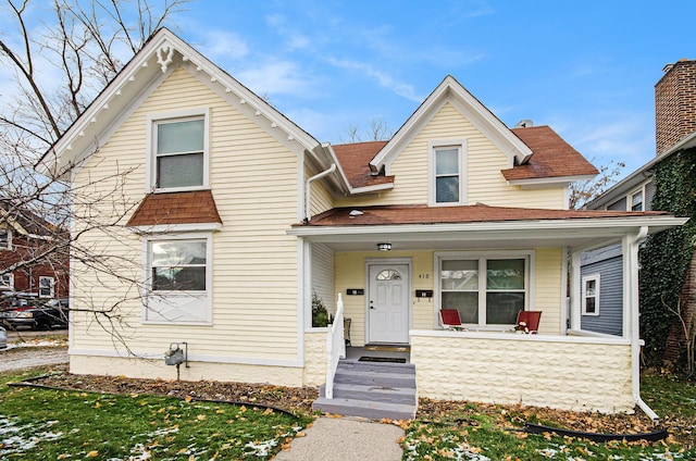 view of front property with covered porch