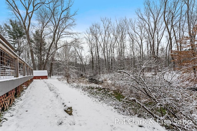 view of snowy yard