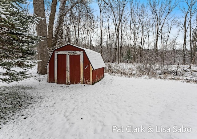 view of snow covered structure