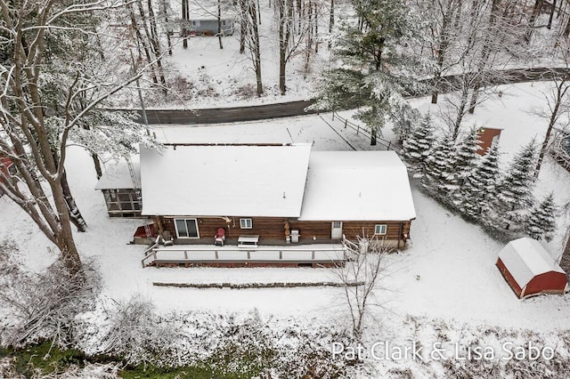 view of snowy aerial view