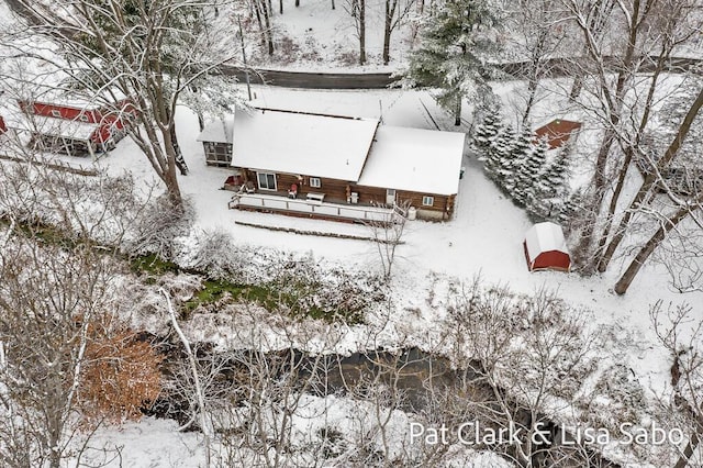 view of snowy aerial view