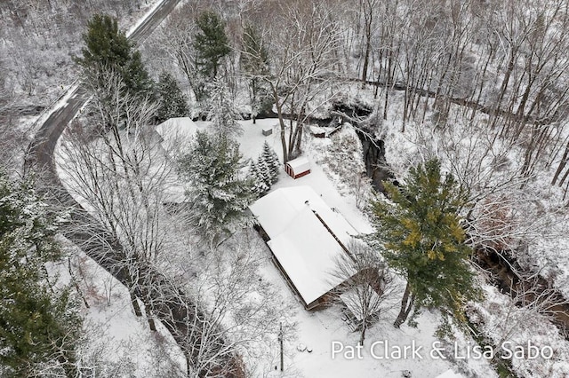 view of snowy aerial view