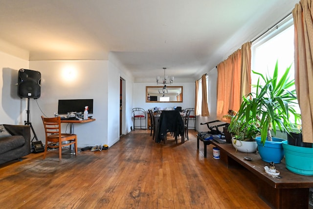 living room with wood-type flooring