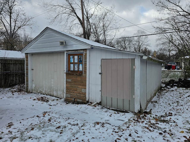 view of snow covered structure