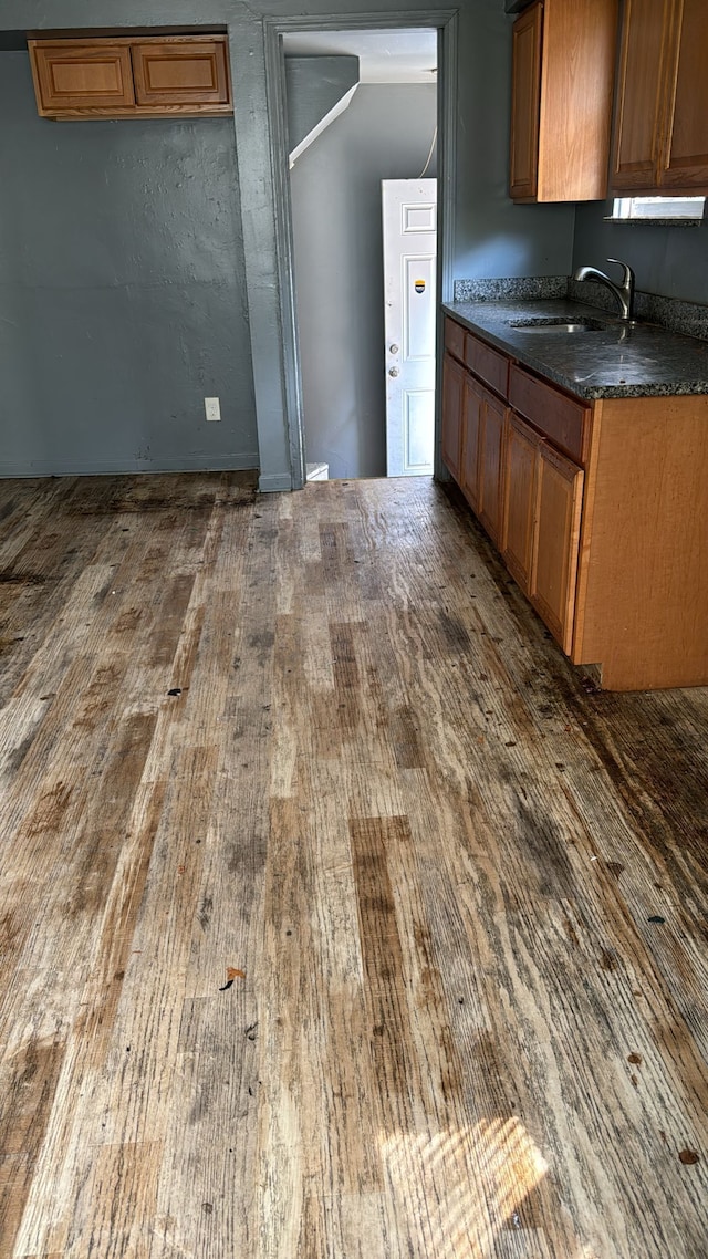 kitchen featuring sink and hardwood / wood-style flooring