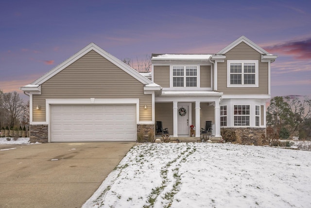 view of front of house featuring a garage