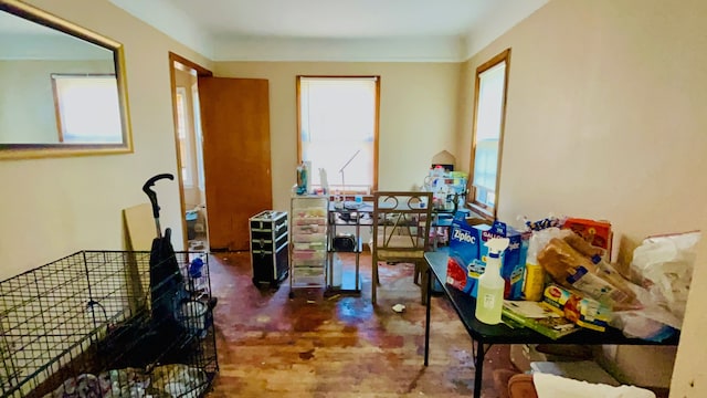 miscellaneous room featuring hardwood / wood-style floors