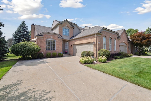 front facade with a front yard