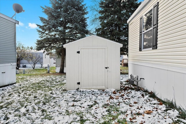 view of snow covered structure