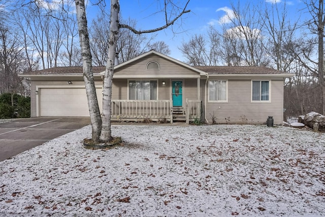 single story home featuring a garage