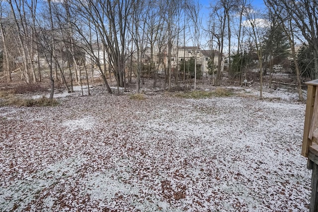 view of snow covered land