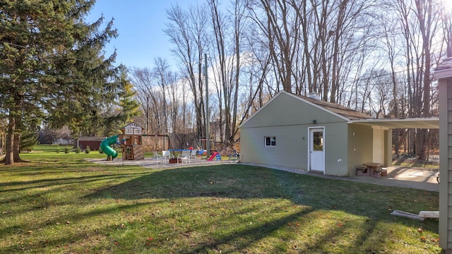 view of yard featuring a playground