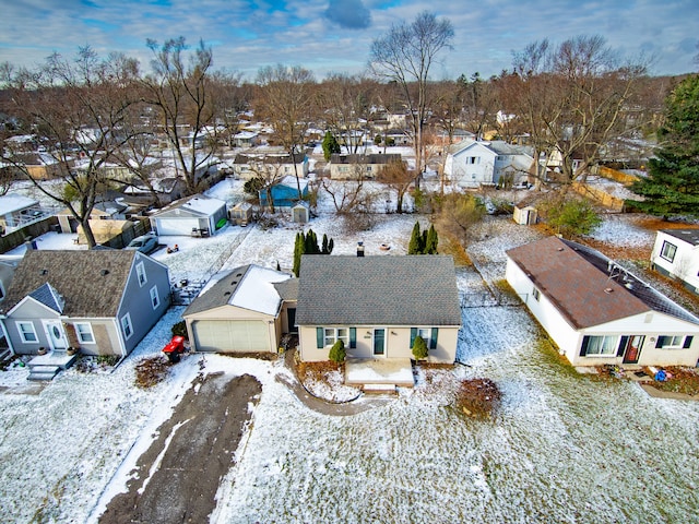 view of snowy aerial view