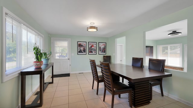 view of tiled dining area