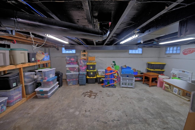 basement featuring a wealth of natural light