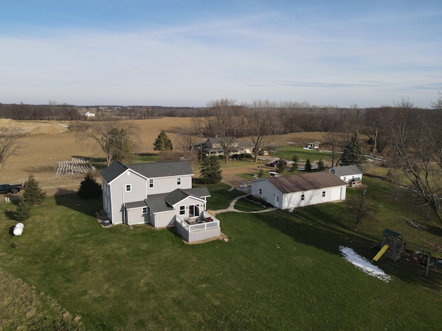 bird's eye view with a rural view