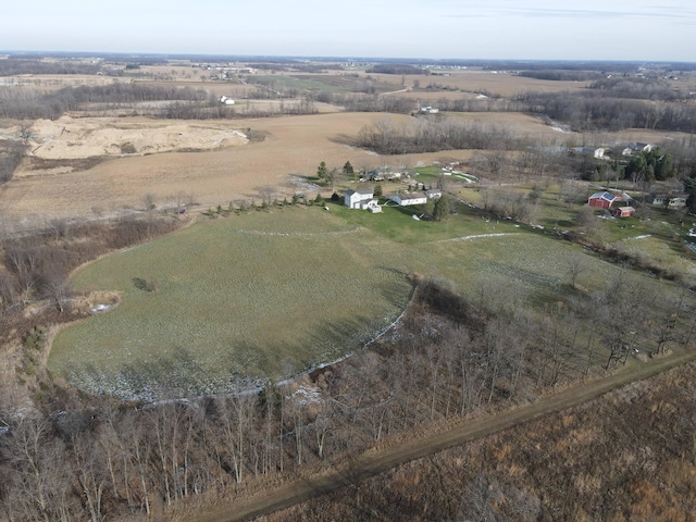 aerial view with a rural view