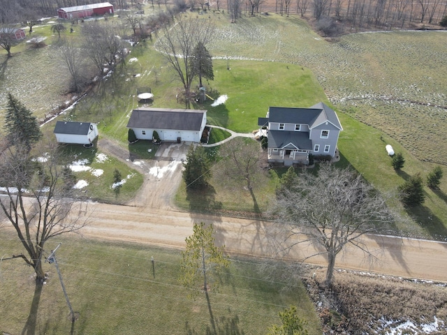 drone / aerial view featuring a rural view