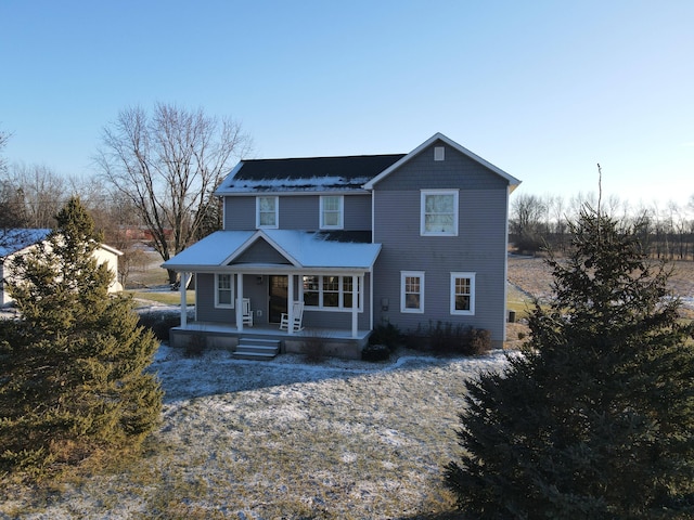 front facade with covered porch