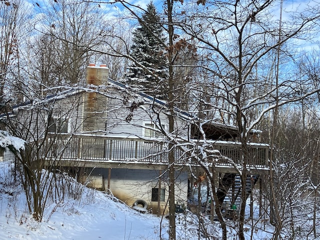 view of snowy exterior