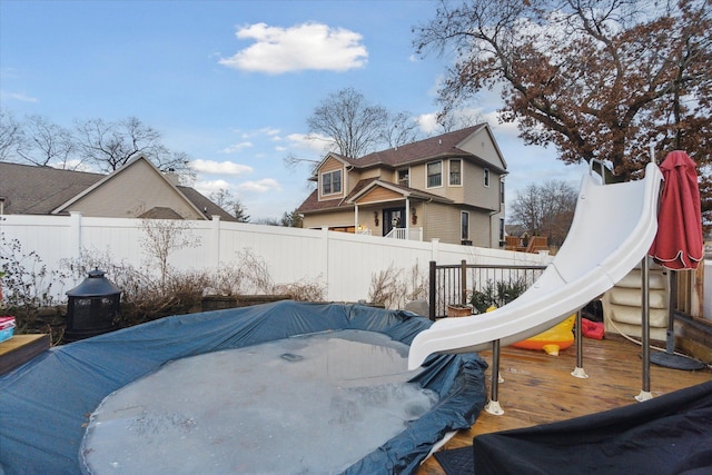 exterior space featuring a deck