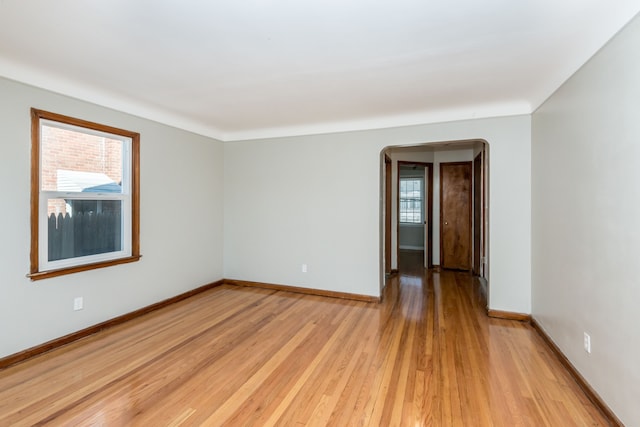 empty room with light wood-type flooring