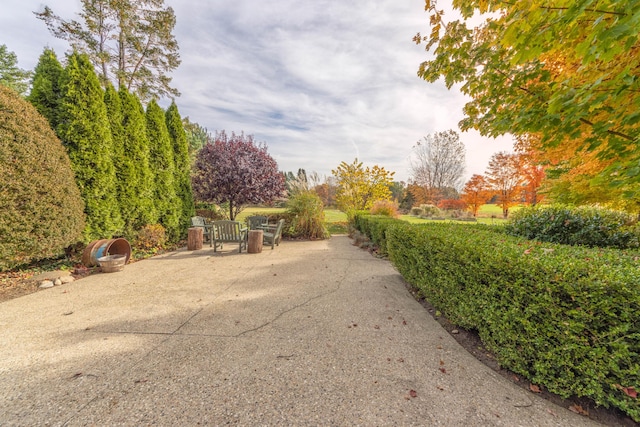 surrounding community with a patio