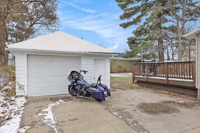 view of garage